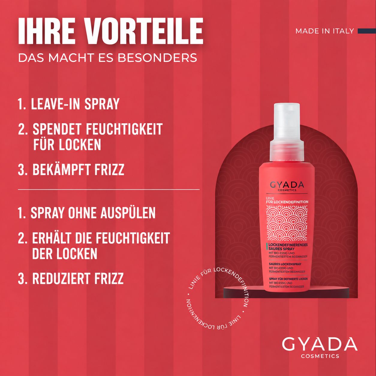Gyada Cosmetics Lockendefinierendes Säurespray, 300ml.