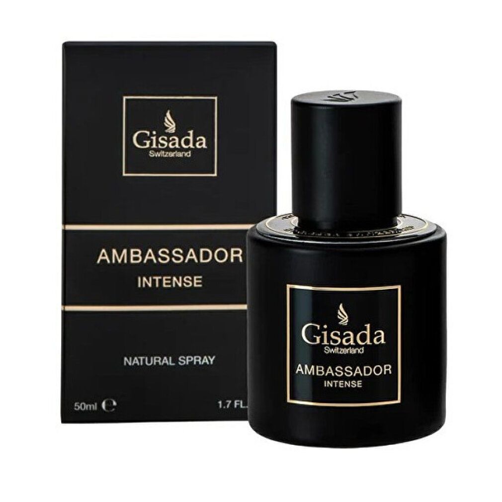 Gisada Ambassador Intense Eau de Parfum 50ml Flakon und Verpackung.