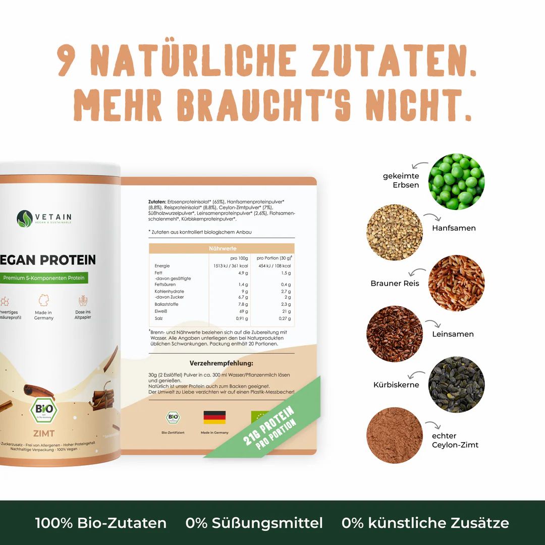 Vetain Vegan Protein Zimt
