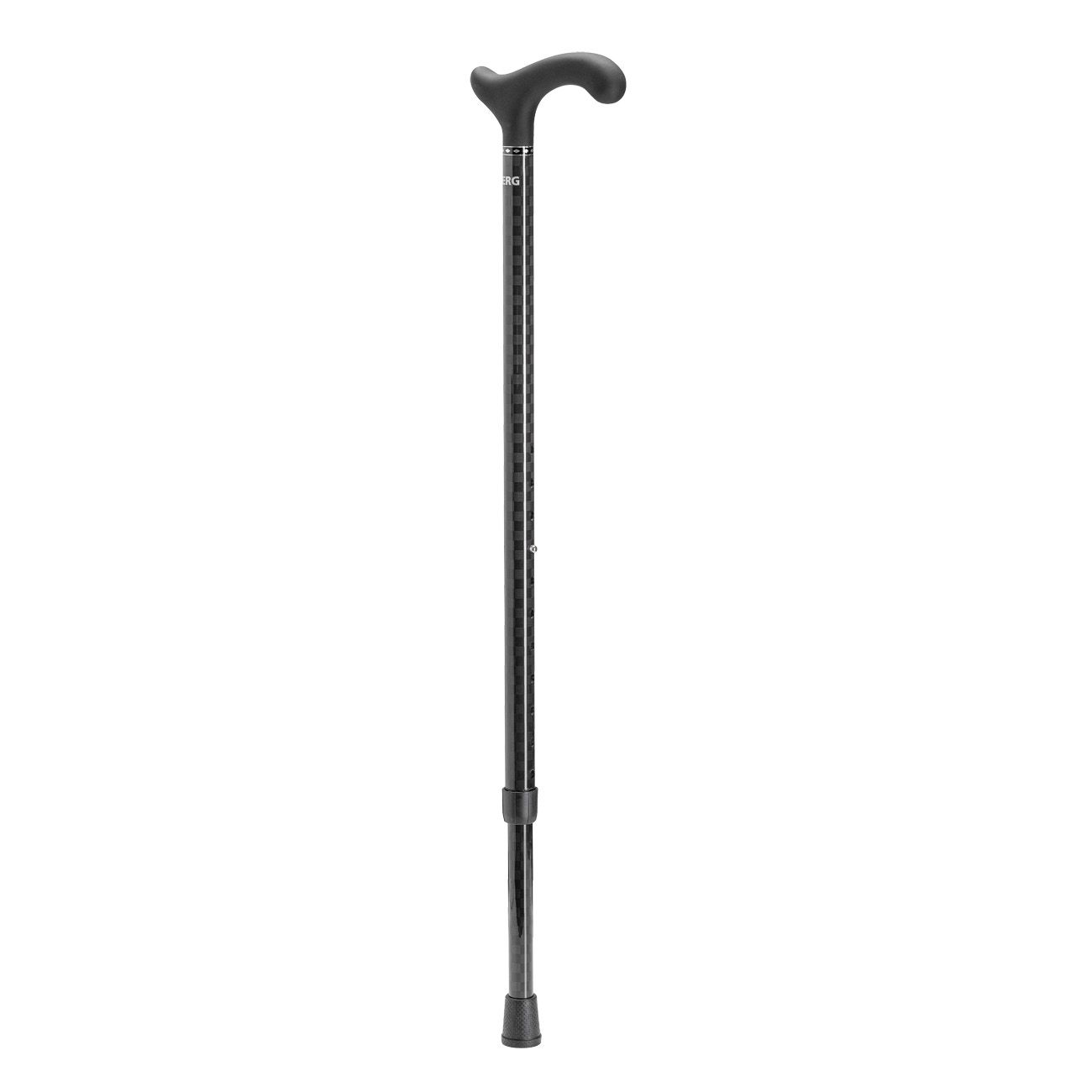 Gehstock, schwarz, mit ergonomischem Griff. Höhenverstellbar. Ossenberg Carbonstock.