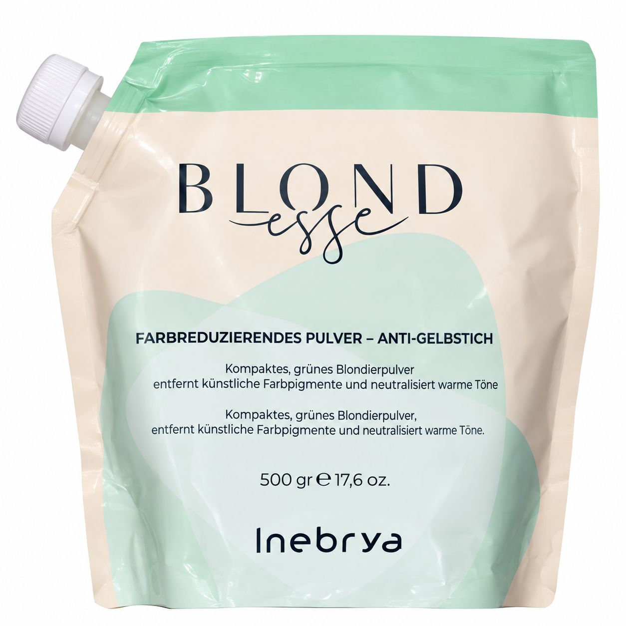 Inebrya Blondesse Farbreduzierendes Pulver - Anti-Gelbstich, 500 g Beutel.