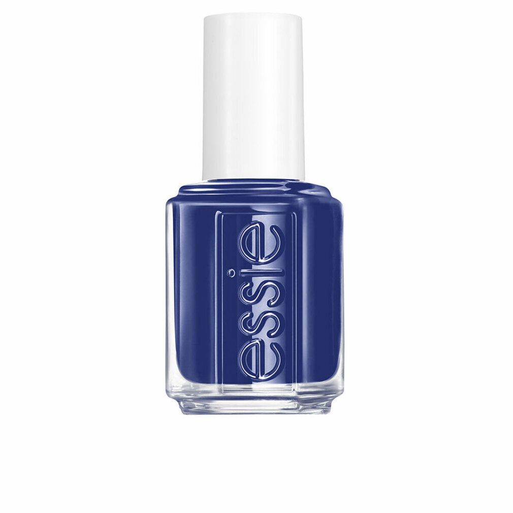 Nagellackflasche, blau, mit weißem Deckel. Aufschrift: essie.
