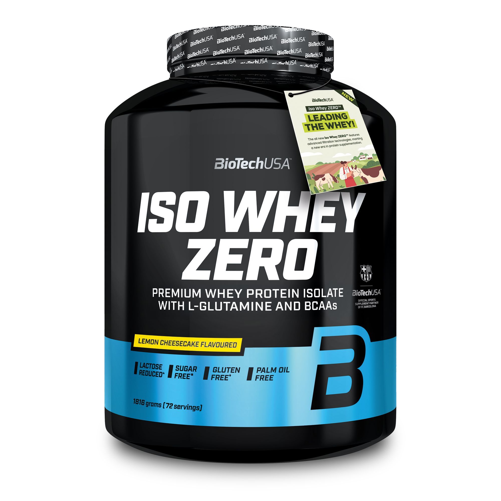 BiotechUSA ISO WHEY ZERO, Lemon Cheesecake, 1000g. Laktosefrei, zuckerfrei, glutenfrei, palmölfrei.