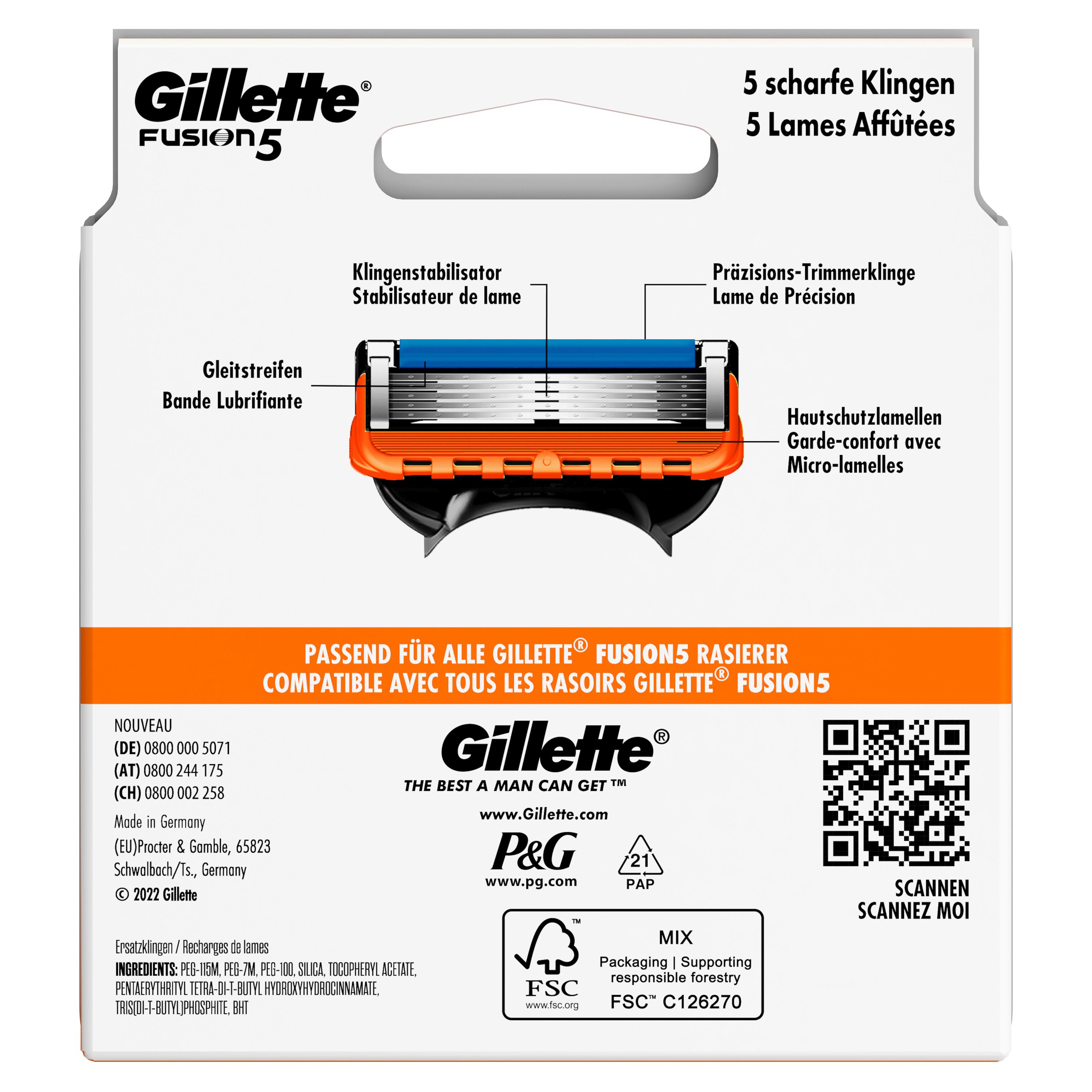 Gillette - Rasierklingen "Fusion 5"