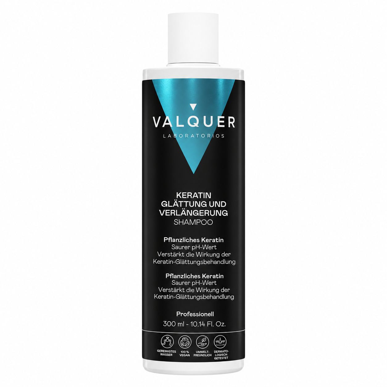 Valquer Laboratorios Keratin Glättung und Verlängerung Shampoo, 300ml.