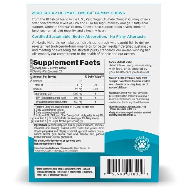 Nordic Naturals Ultimate Omega Zero Sugar - Tropenfruchtgeschmack