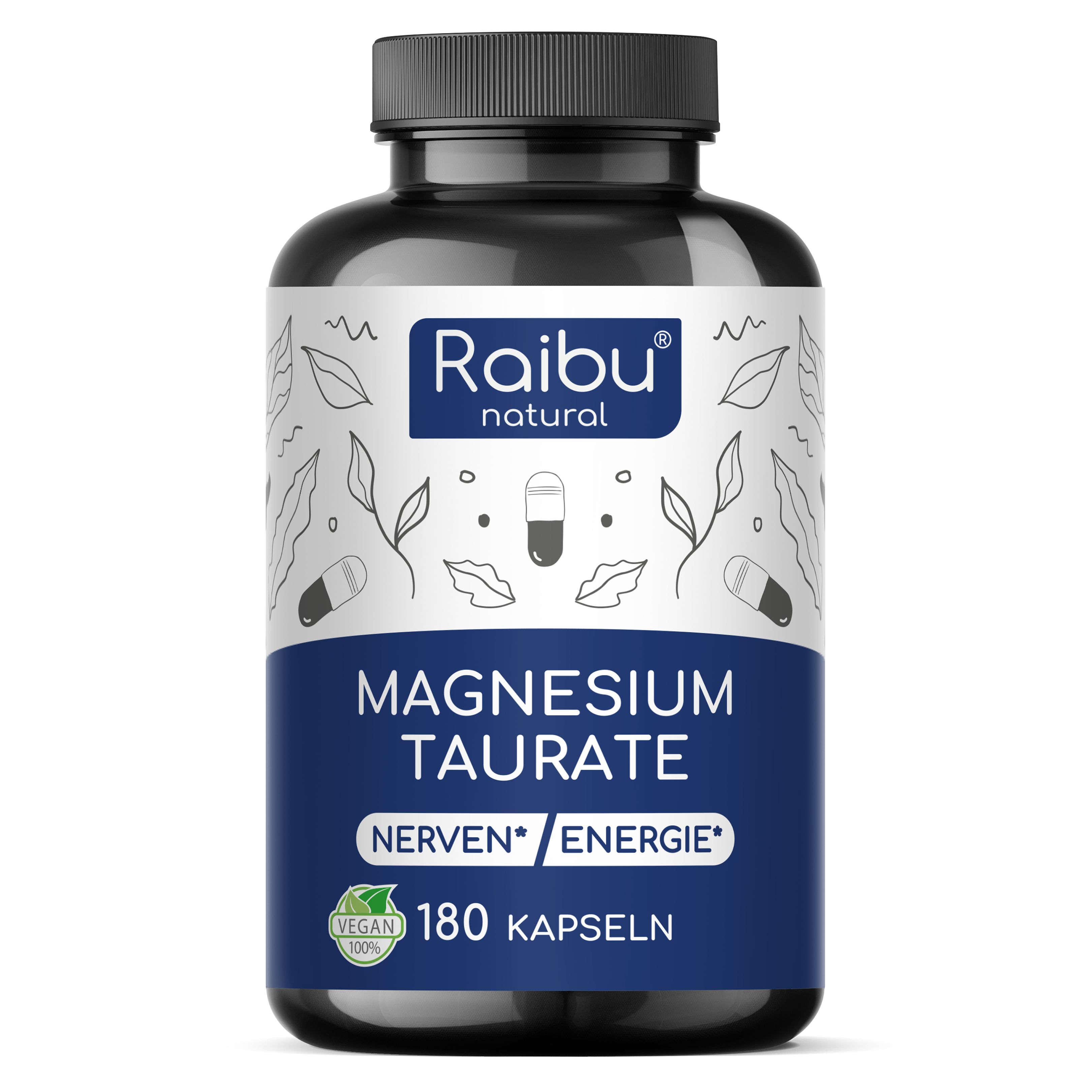RAIBU Magnesium Taurat 2750 mg pro Tag - Für Muskeln & Nerven