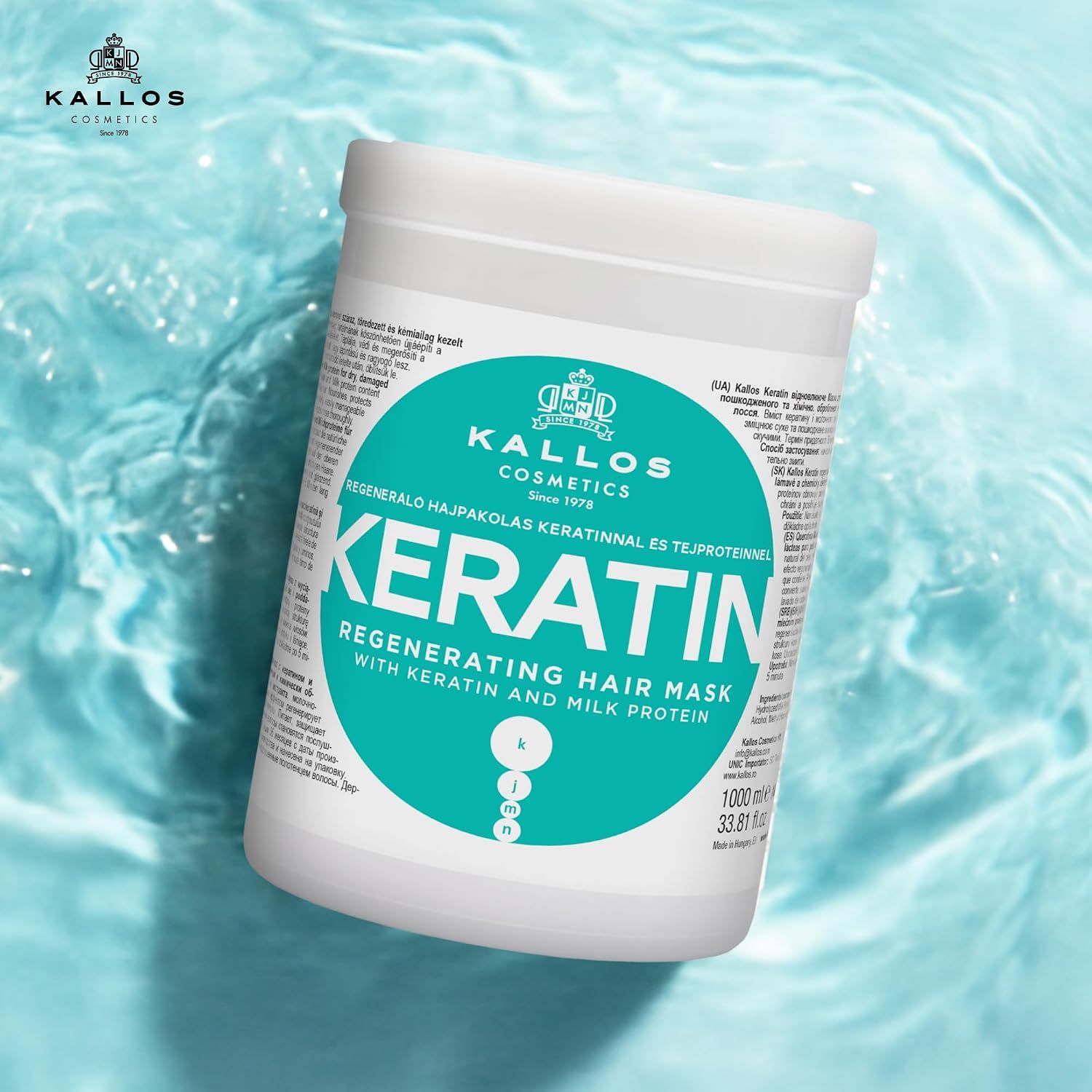 Kallos Cosmetics Keratin Haarkur, 1000 ml.