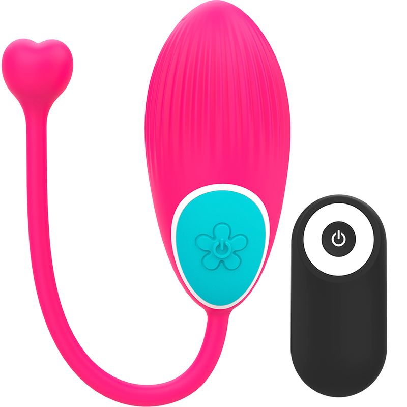 Pinker Vibrator mit Herz-Anhänger und Fernbedienung.
