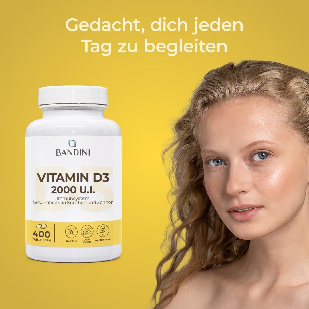 Bandini Vitamin D3 2000 I.E. Tabletten, 400 Stück.