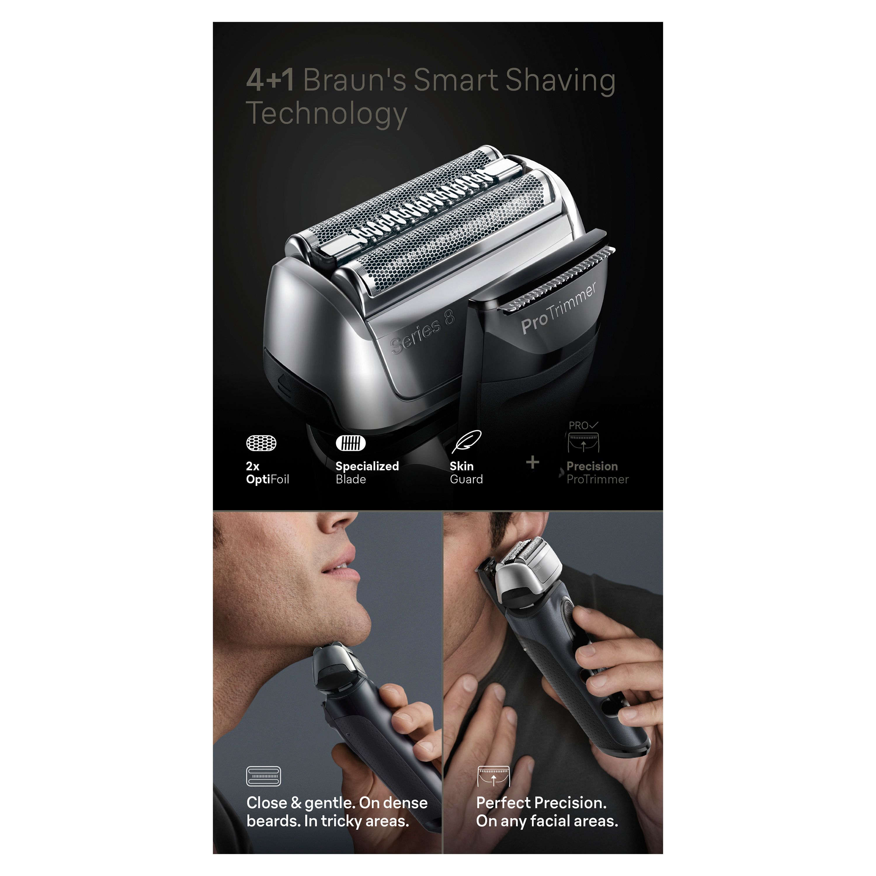 Braun - Elektrischer Rasierer für Männer "Series 8 8513s" Grey