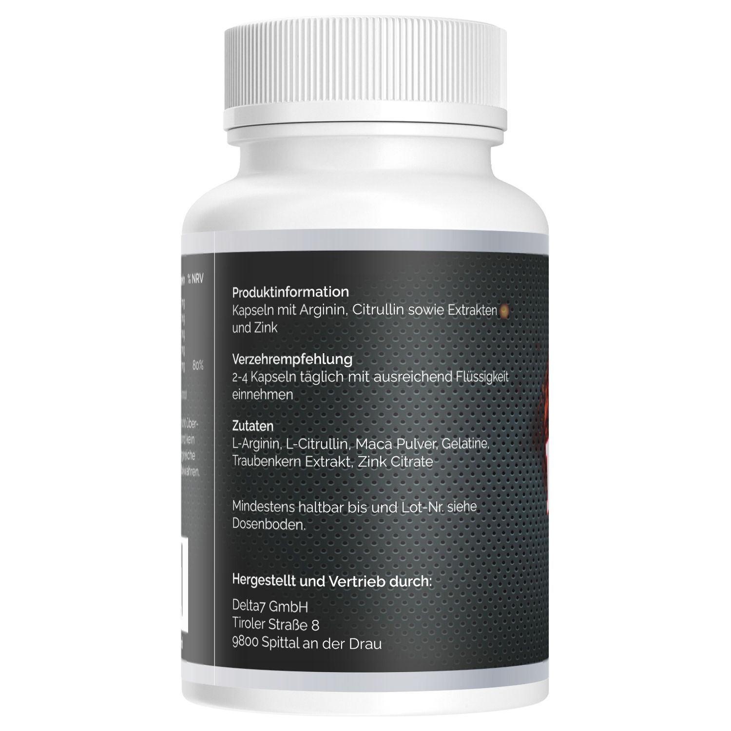 Rückseite eines Bolexin Extreme Kapselbehälters mit Produktinformationen und Zutatenliste.