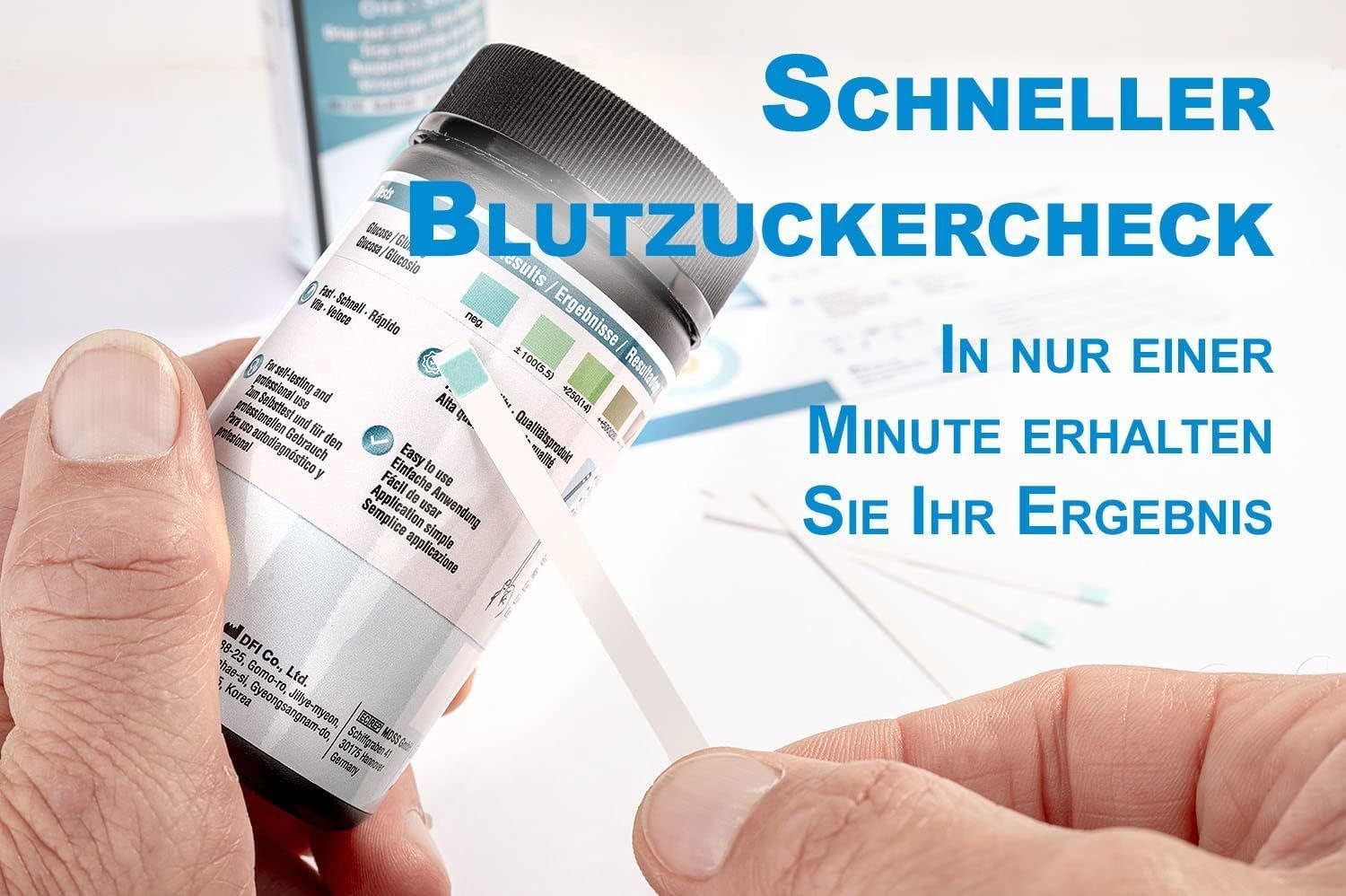 One+Step Glukose Teststreifen - Blutzucker Schnelltest für zu Hause - Blutzuckerteststreifen