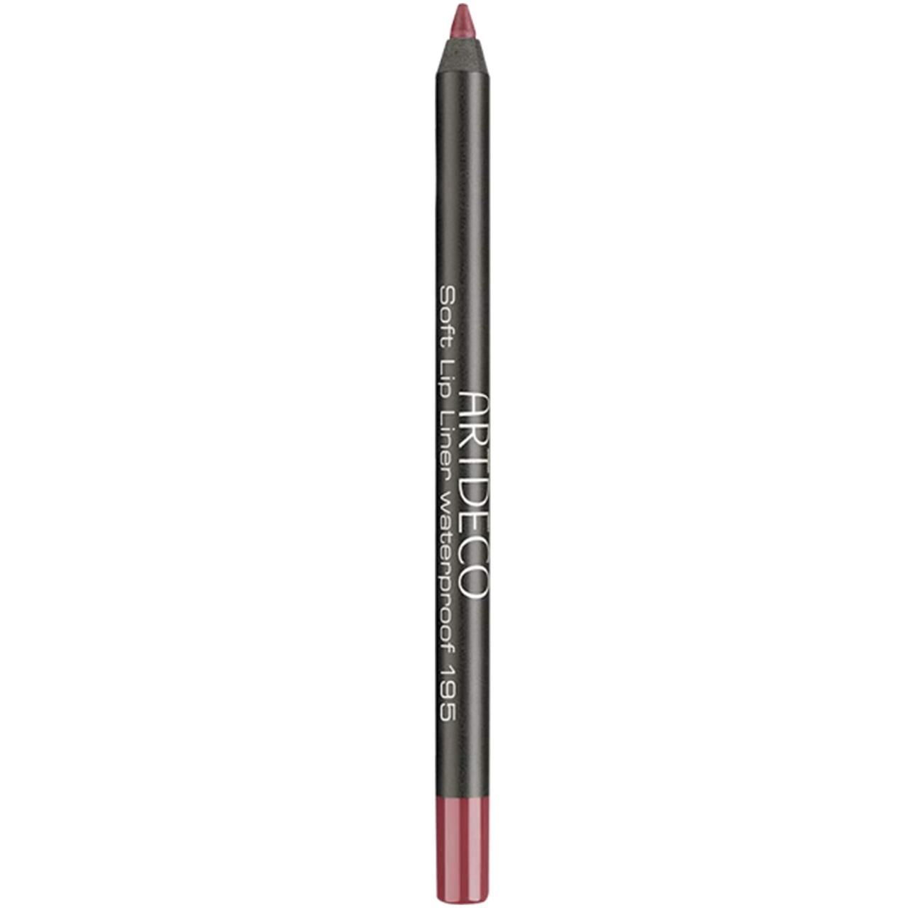 Lippenstift-Stift. Dunkelgrauer Stift mit rosafarbenem Ende. Aufschrift: Artdeco Soft Lip Liner Waterproof 185.