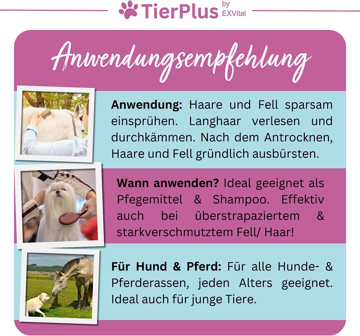 EXVital® Haarpracht Fell-, Schweif-, & Mähnenspray für Hund & Pferd