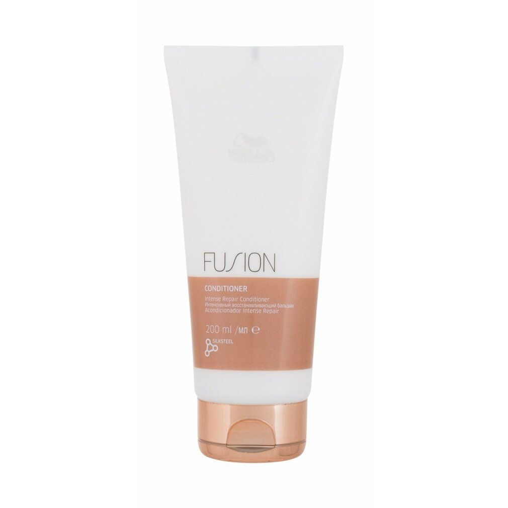 Weiße Tube mit braunem Mittelteil. Aufschrift: Fusion Conditioner, 200 ml. Goldfarbener Verschluss.