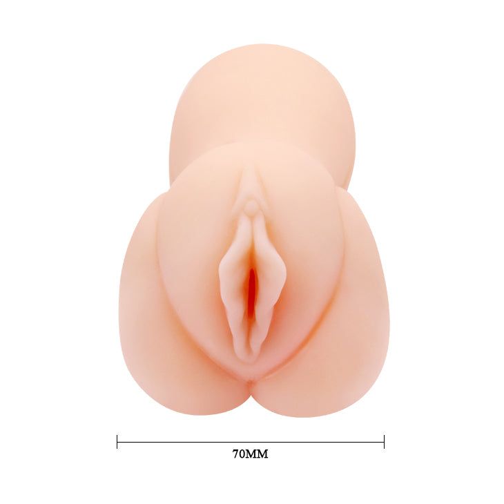 Fleischfarbenes Masturbationsgerät. Geformte Form mit einer Öffnung. 70mm Breite.