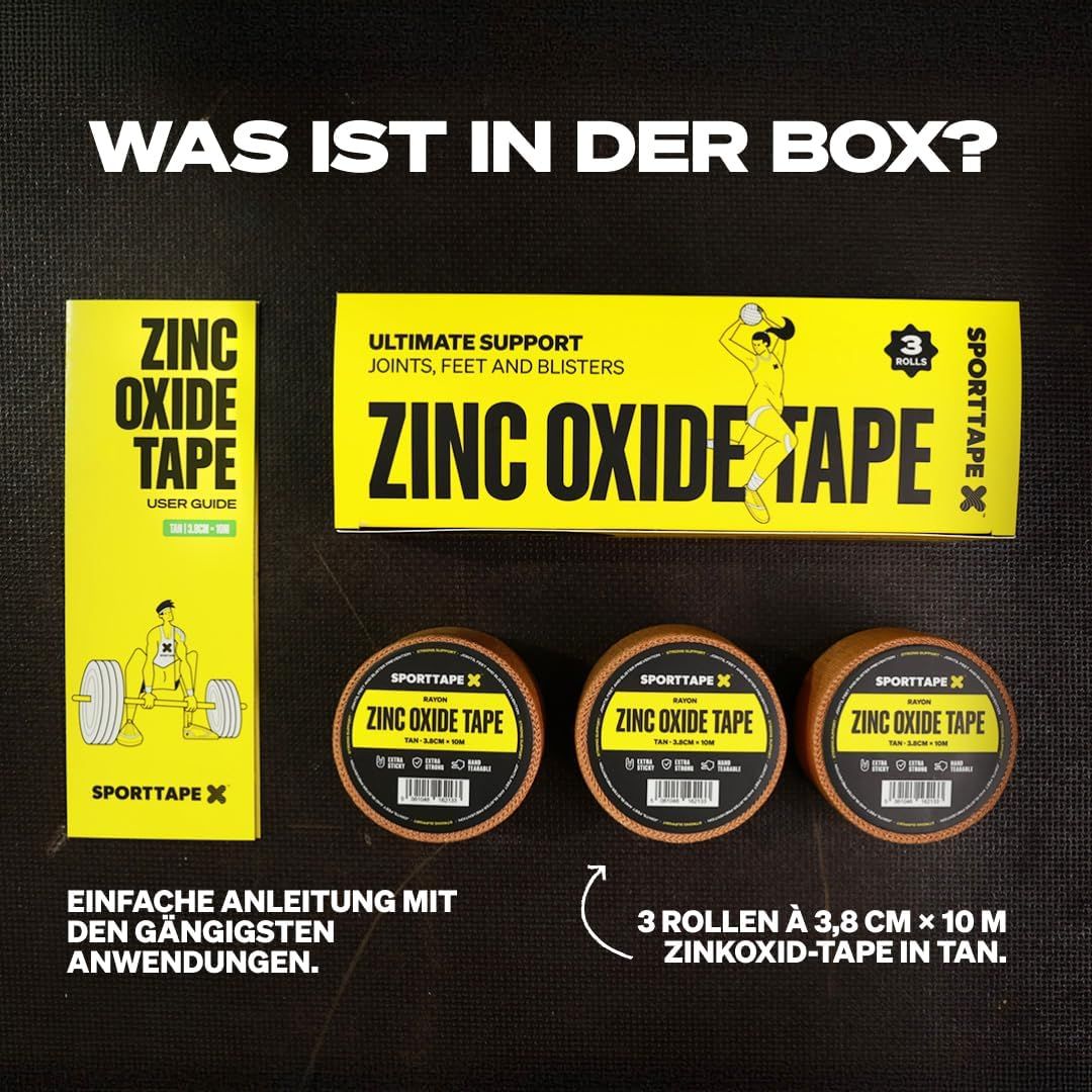 SPORTTAPE Premium Zinkoxid - 3,8 cm x 10 m