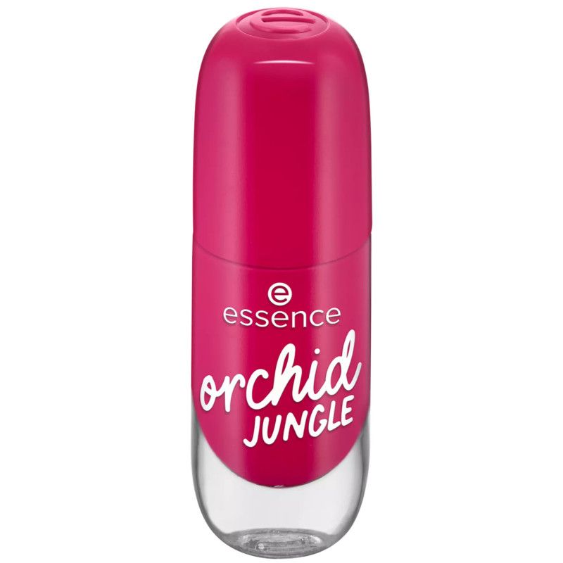 Essence Nagellack 'Orchid Jungle' in pink, Fläschchen und Kappe.