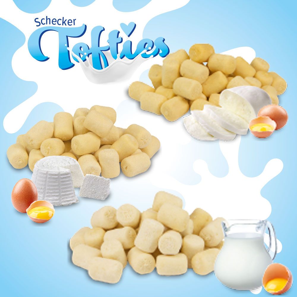 Schecker Hundeleckerli - Tofties mit Mozzarella