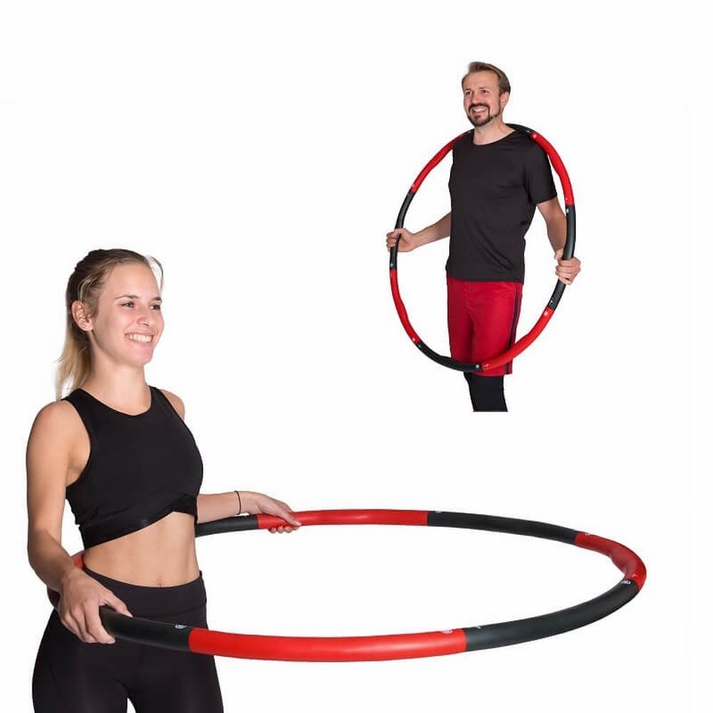 Hoopomania Weight Hoop Schaumstoff-Hula-Hoop | 1,5 kg | Rot/Schwarz