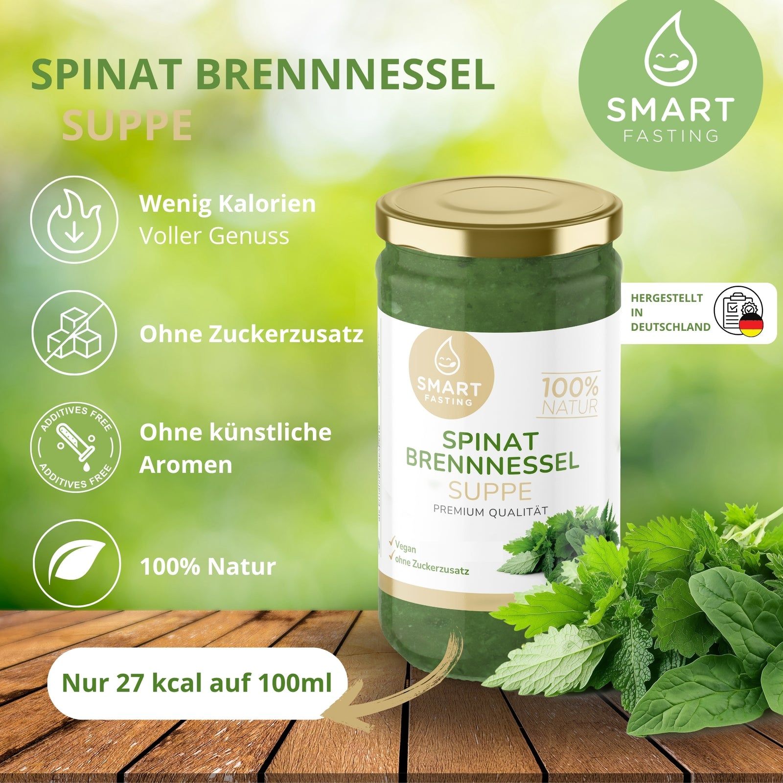 Smart Fasting® Spinat Brennnessel - natürlich fein, vegan, glutenfrei, salz- und kalorienarm