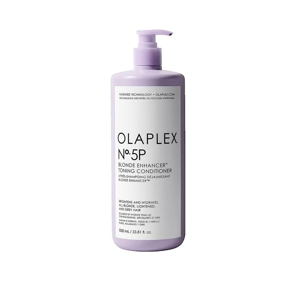 Olaplex N°5P Conditioner in lavendelfarbener Flasche mit Pumpspender.