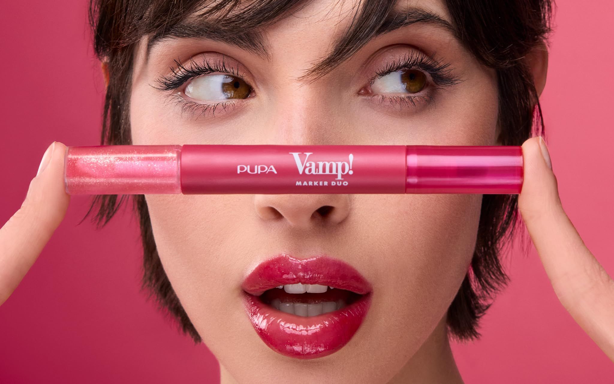 Pupa Vamp! Marker 3‑in‑1 Lippenstift + Gloss Duo, 007 Red Potion