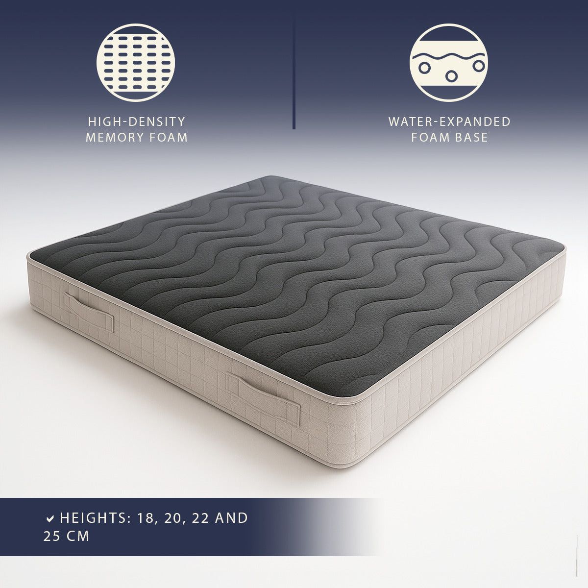 The White Stone Matratze 140x200 cm aus Memory Foam | Höhe 20 cm