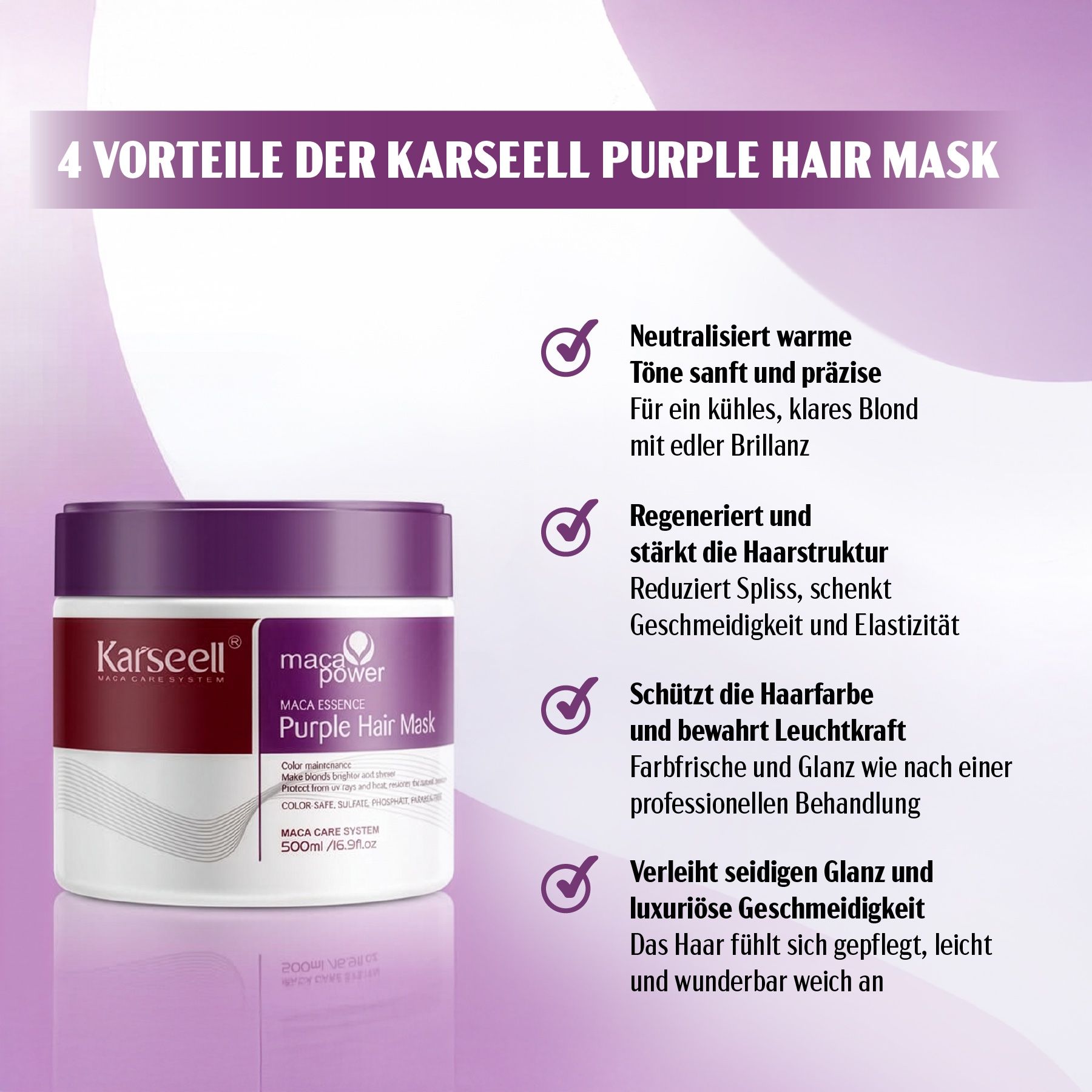 Karseell Haarmaske Purple für Blondes Blondiertes Graues Haar