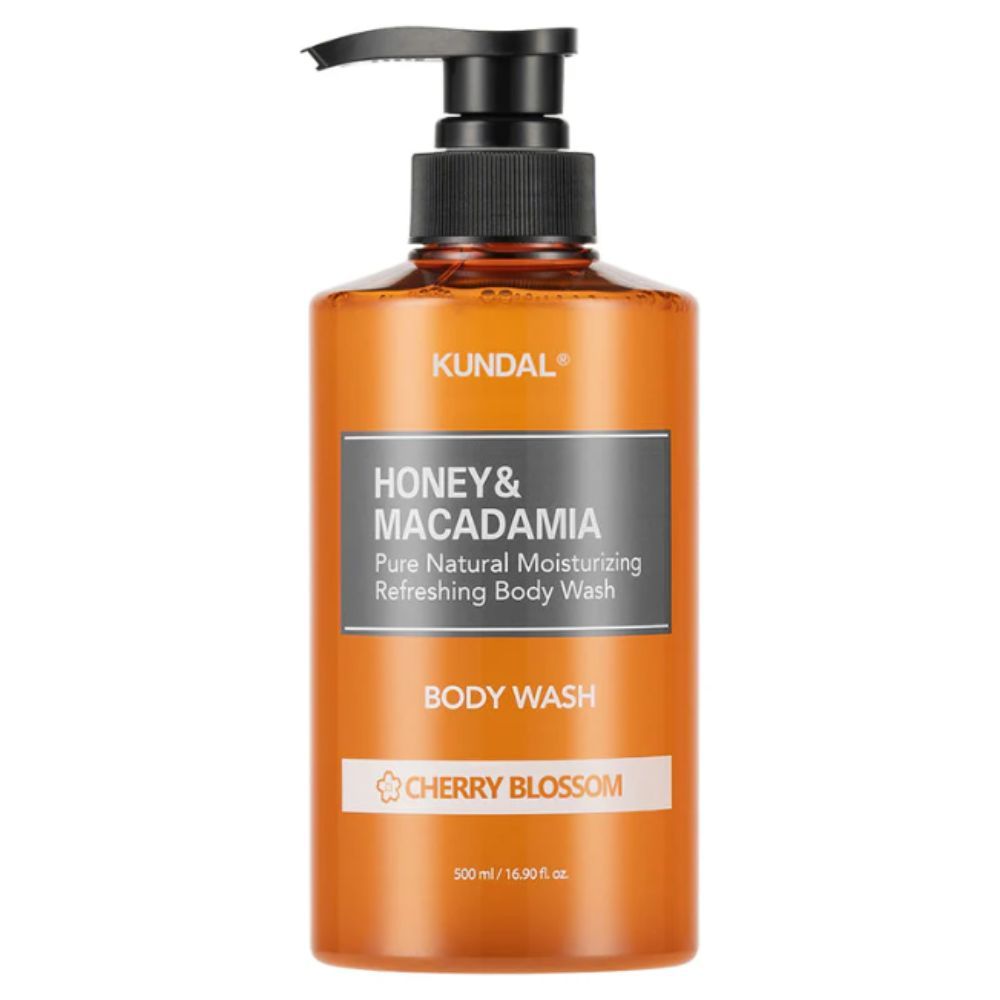 KUNDAL Honey & Macadamia Körperpflege mit Kirschblütenduft. Pumpflasche mit 500 ml.
