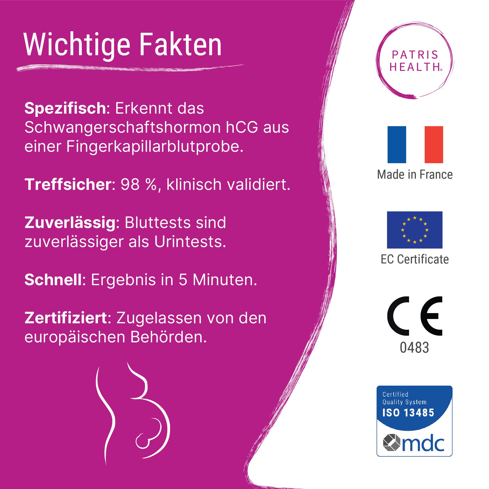 Patris Health® Schwangerschafts-Bluttest