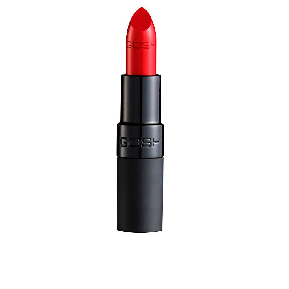 Roter Lippenstift in schwarzem Gehäuse. Marke Gosh.
