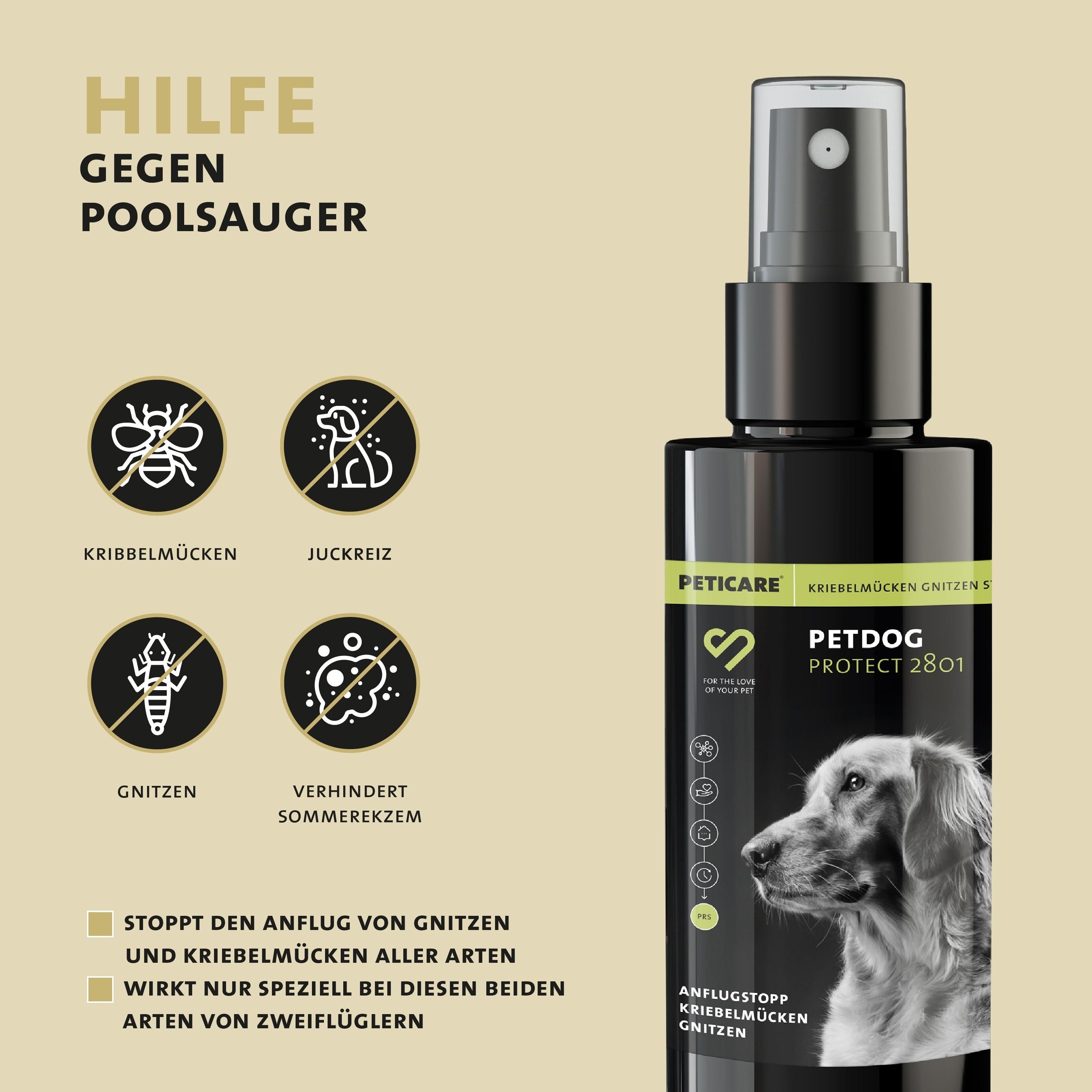 Peticare Anti-Kriebelmücken Gnitzen Spray für Hunde, Sommerekzem vorbeugen