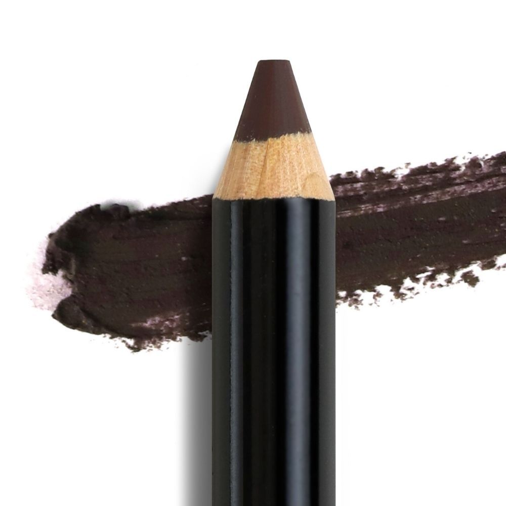 Brauner Augenstift. Schwarzer Stift mit brauner Mine. Brauner Strich. Holzstift.