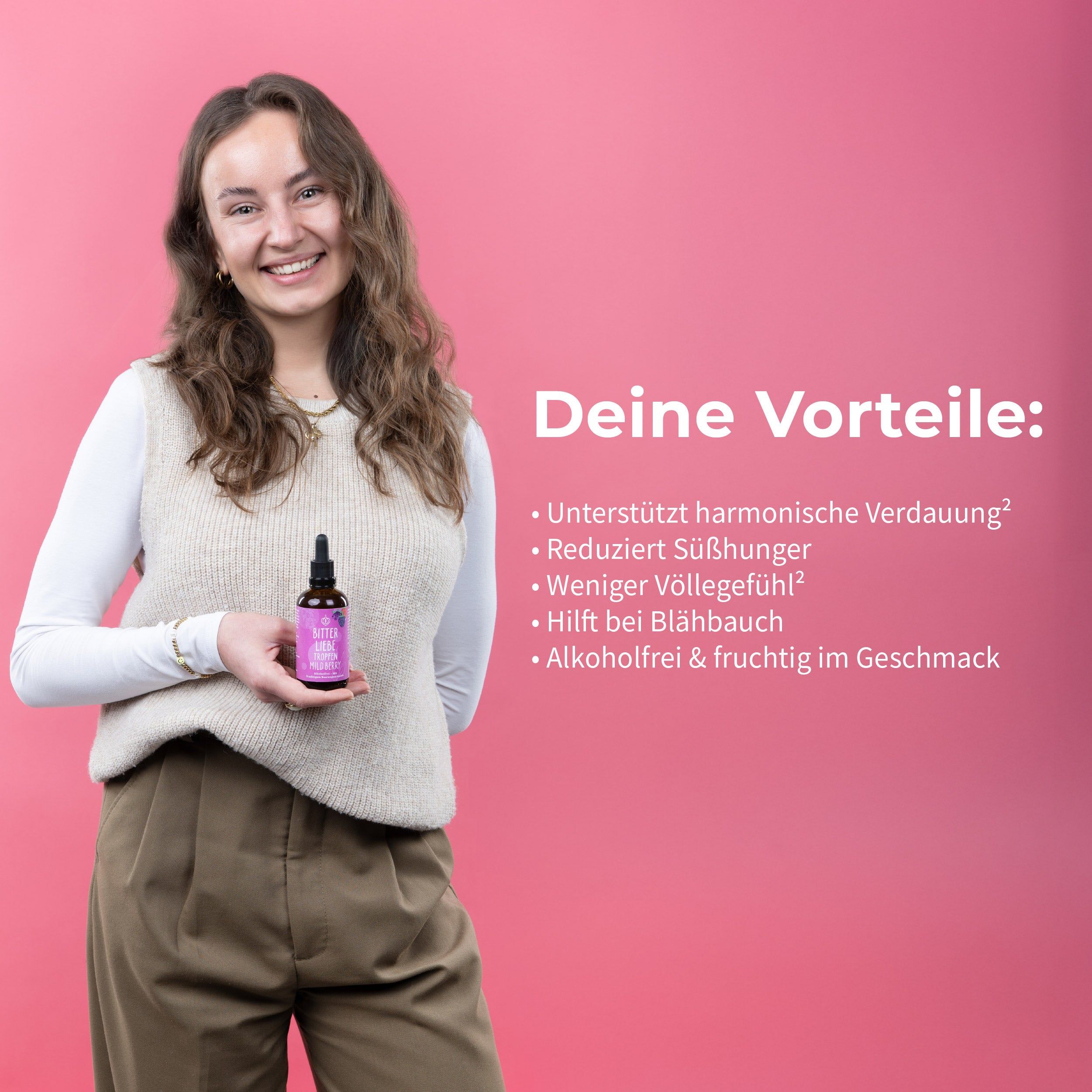 BitterLiebe - Bittertropfen Berry mild - Bitterstoffe Tropfen ohne Alkohol mit Fruchtgeschmack