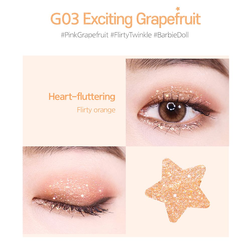 BLACK ROUGE Pearlvely I Glitter Eyeshadow G03 Exciting apefruit
