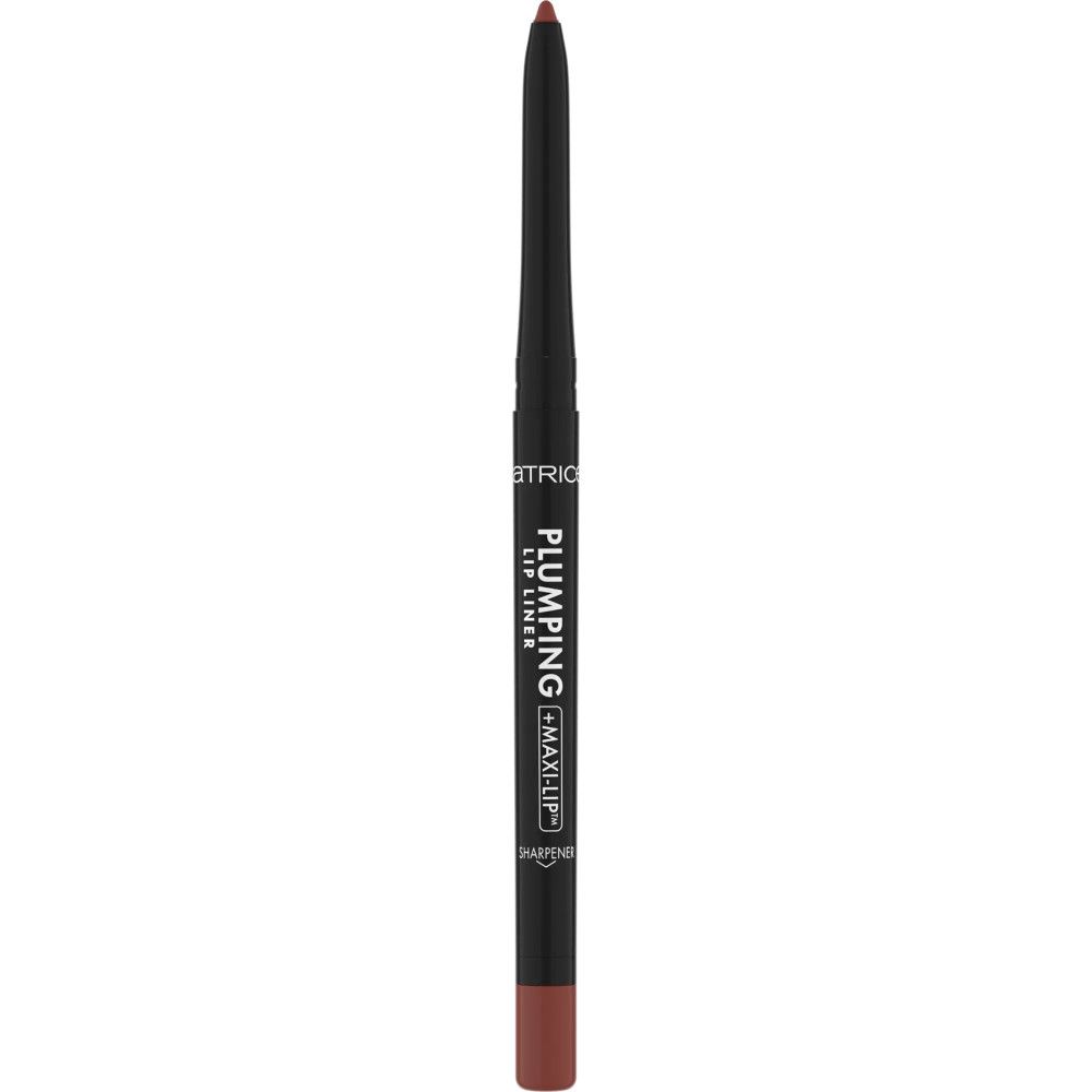 Catrice Lipliner. Braun. Text: Plumping Lip Liner. Schwarze Hülse mit brauner Spitze.