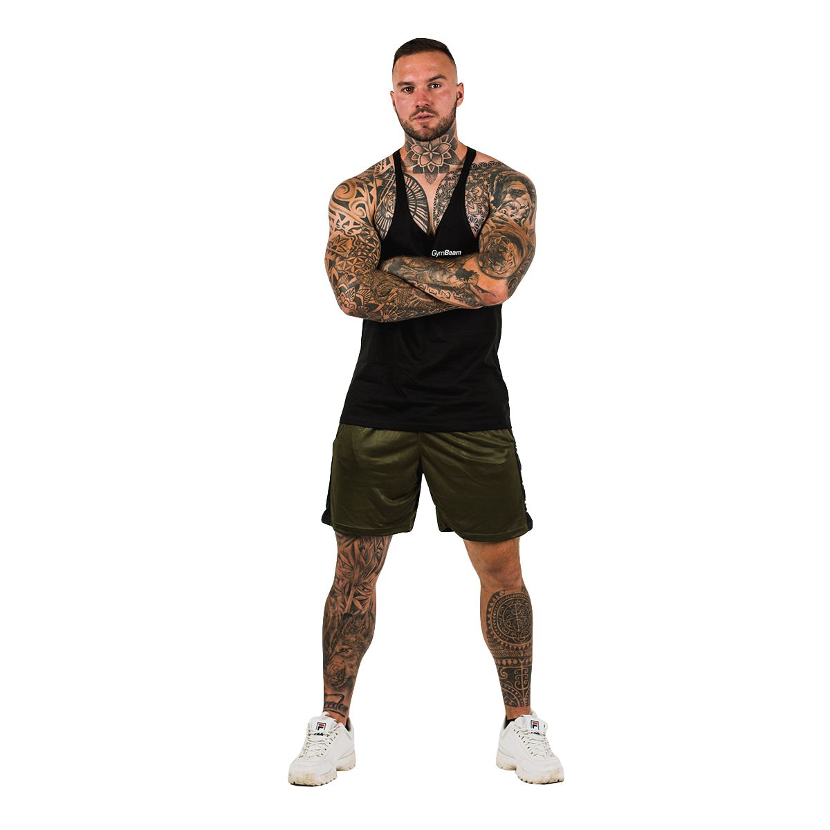 Größentabelle für das Stringer Tank Top: Größen S-XXL, Länge und Brustumfang.