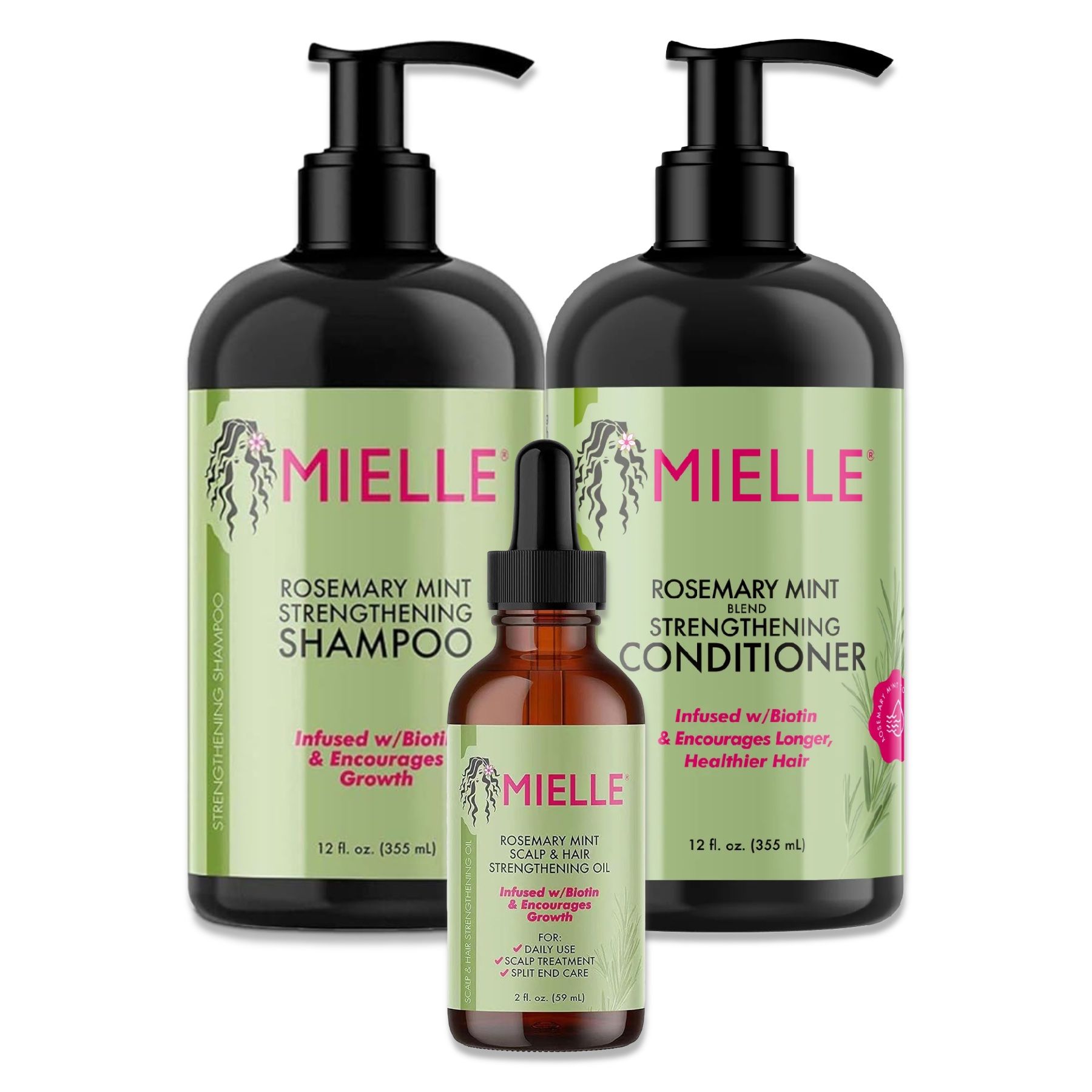 Mielle Organics Rosmarinöl Haarpflege-Set Shampoo Conditioner Haaröl