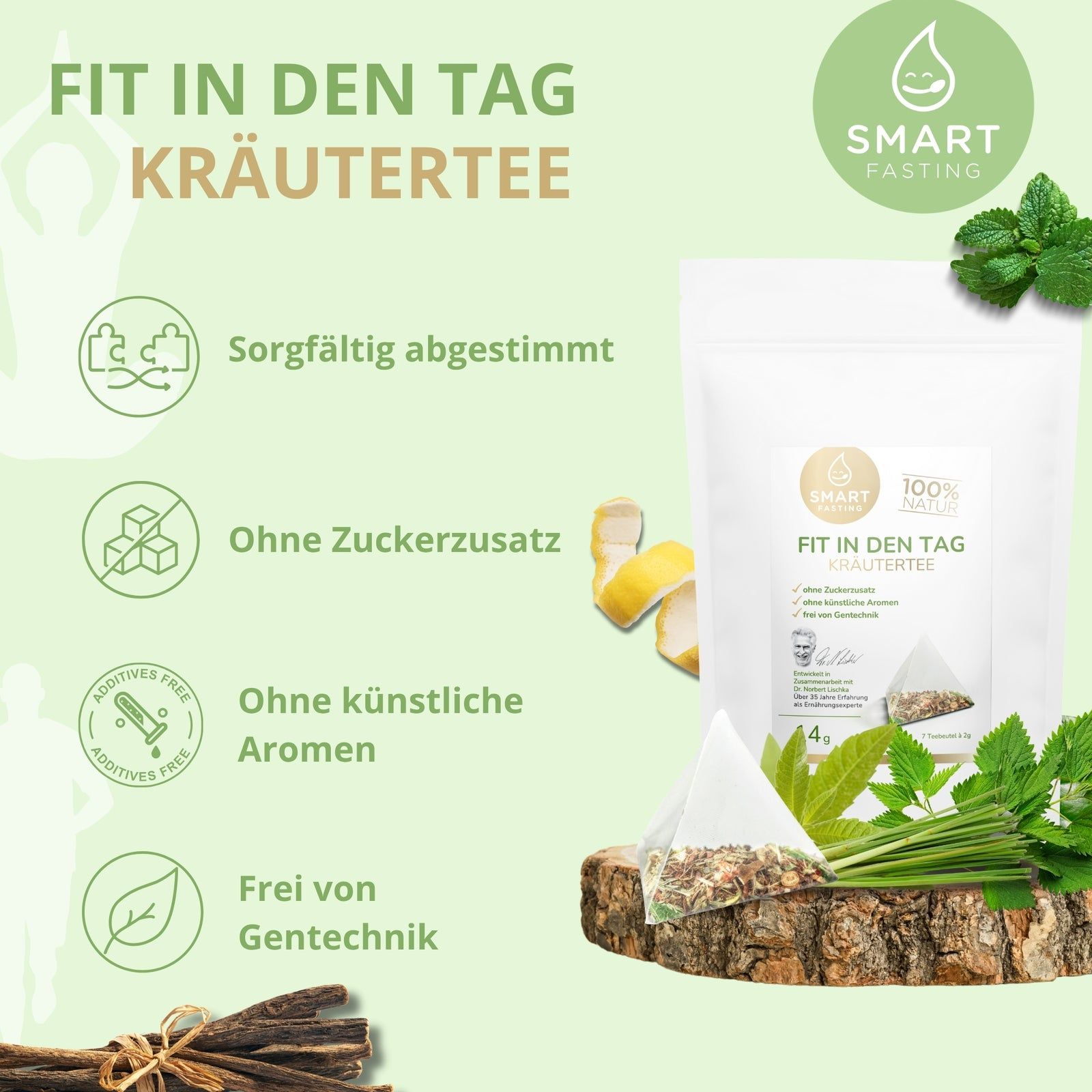 Smart Fasting® Kräutertee - Fit in den Tag - 100% Natur, vegan, hochwertig
