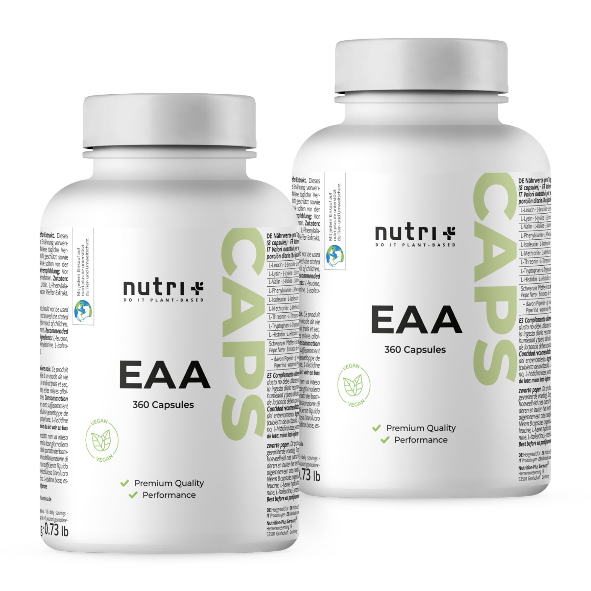 nutri+ EAA Kapseln - 9 Essentielle Aminosäuren Komplex