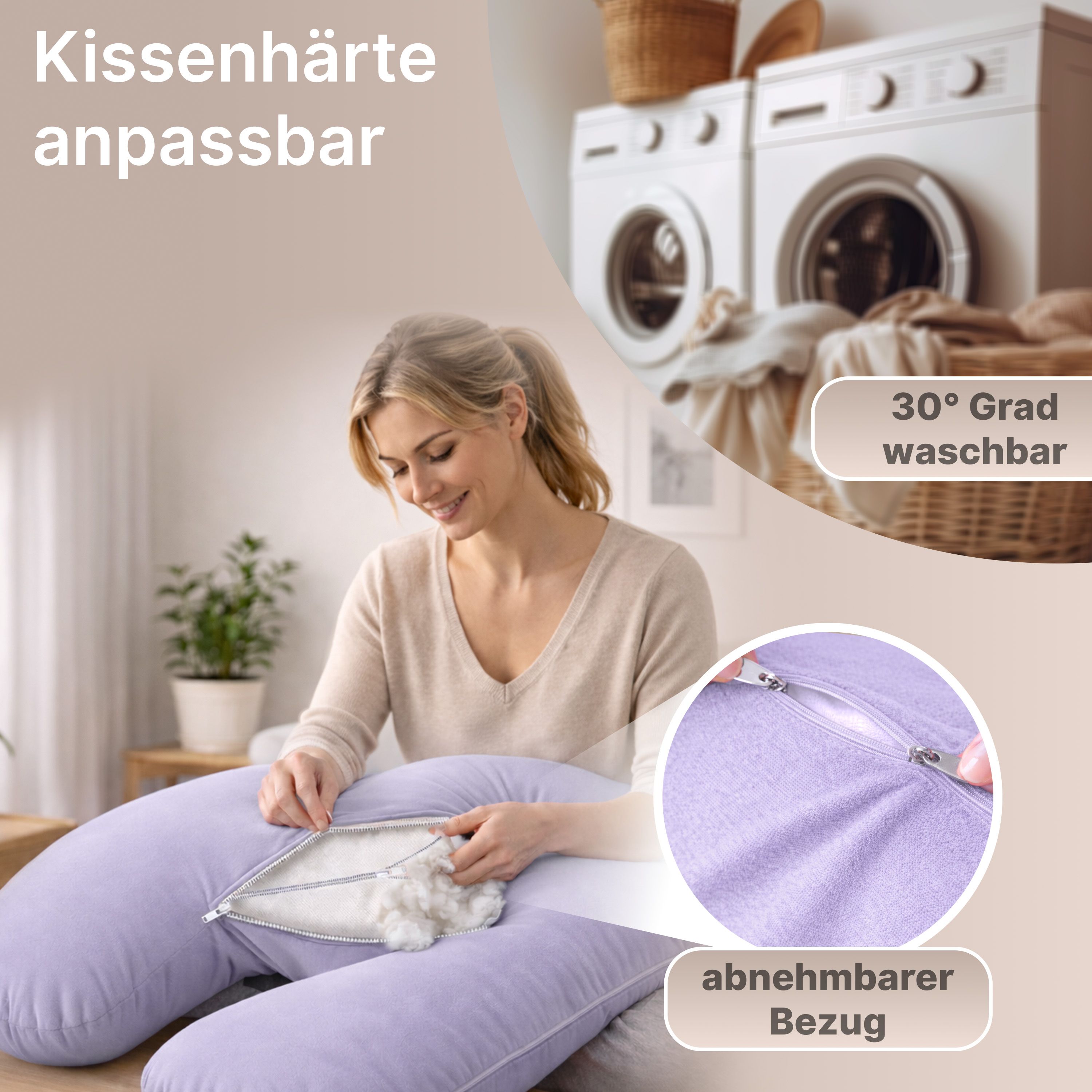Multifunktions-Körperkissen mit Schlafmaske