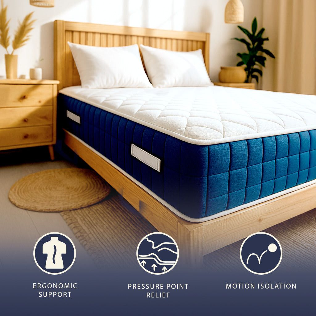 The White Stone Matratze 90x190 cm, Höhe 30 cm, mit Taschenfedern und Memory Foam
