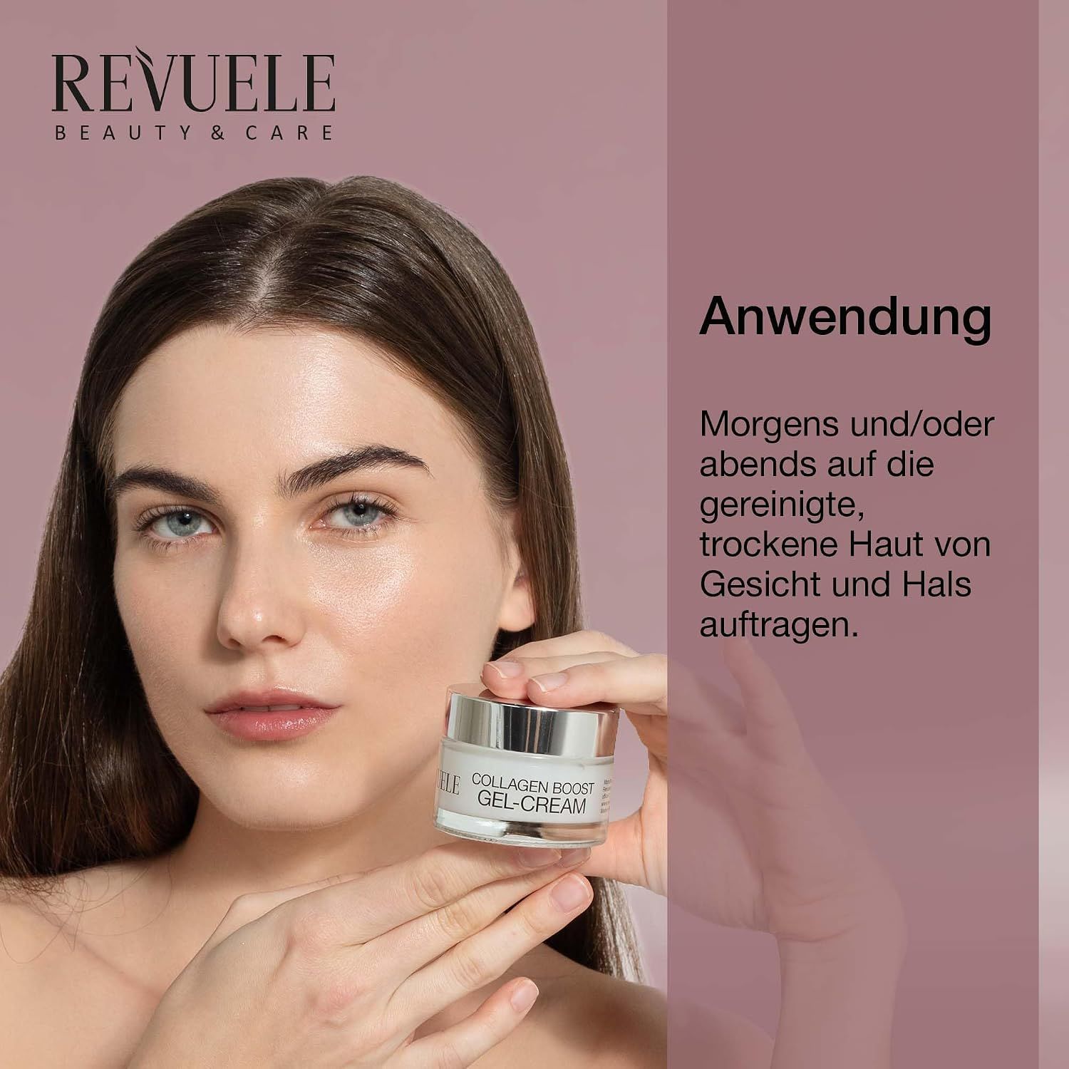 Revuele Collagen Boost Gel-Cream, Tiegel mit silbernem Deckel.