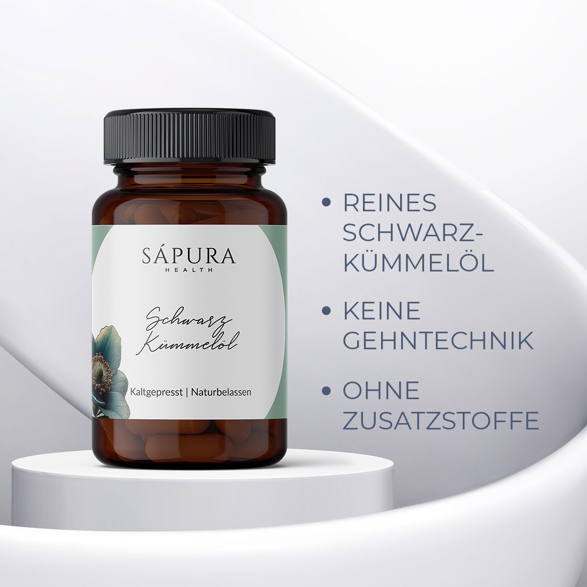 Schwarzkümmelöl Kapseln kaltgepresst naturbelassen | SAPURA®