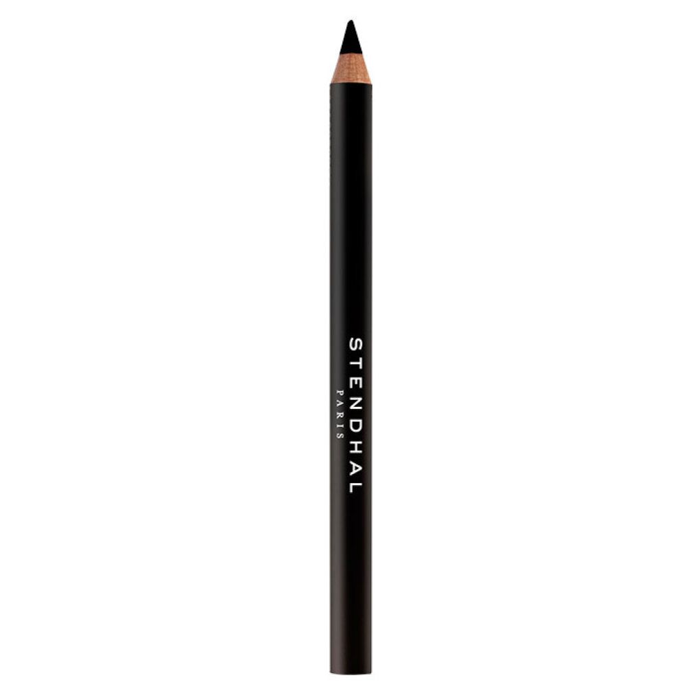 Schwarzer Kajalstift mit spitzer Mine und silbernem Schriftzug 'STENDHAL PARIS'.