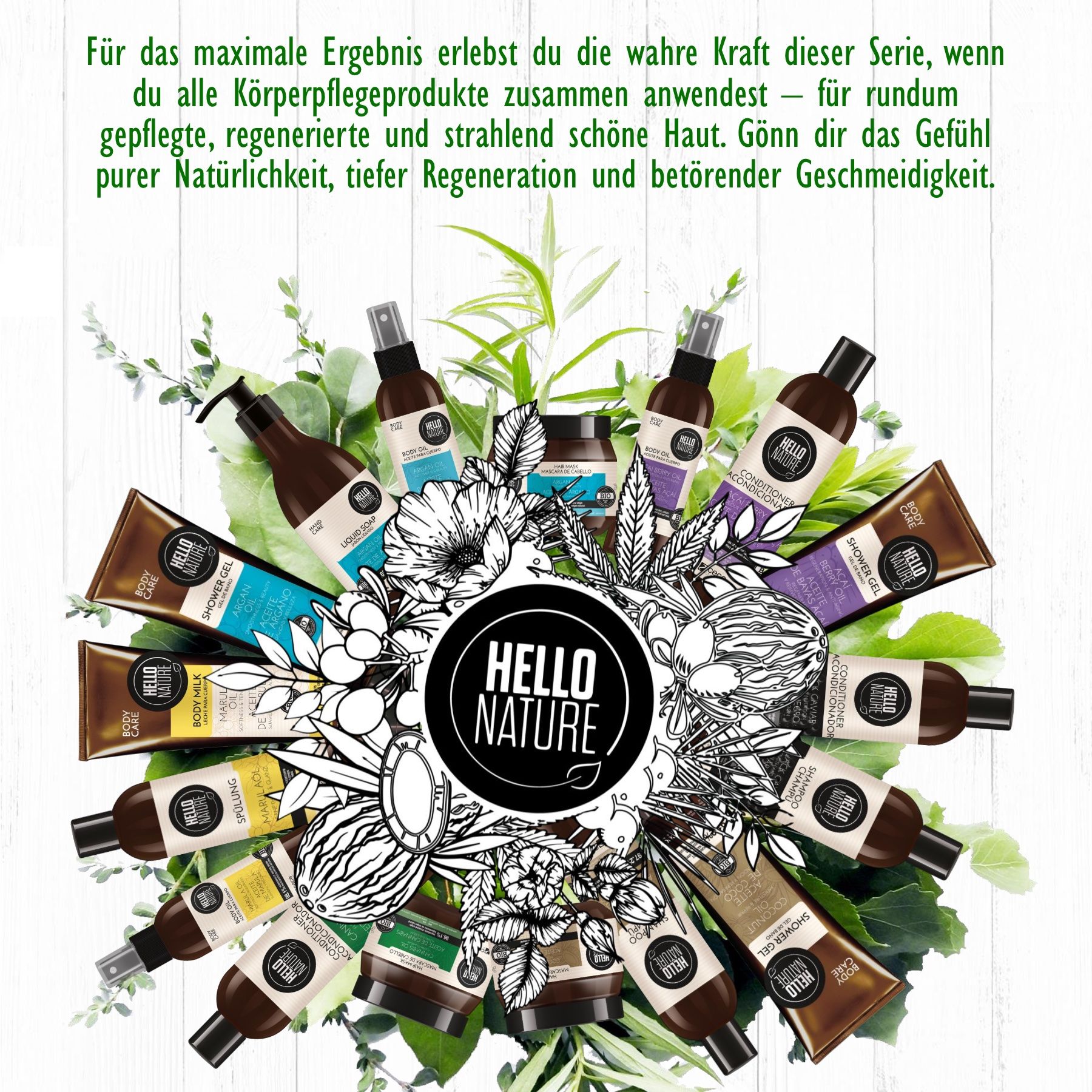 Hello Nature Body Milk Lotion für Körperpflege mit Kokosöl BIO