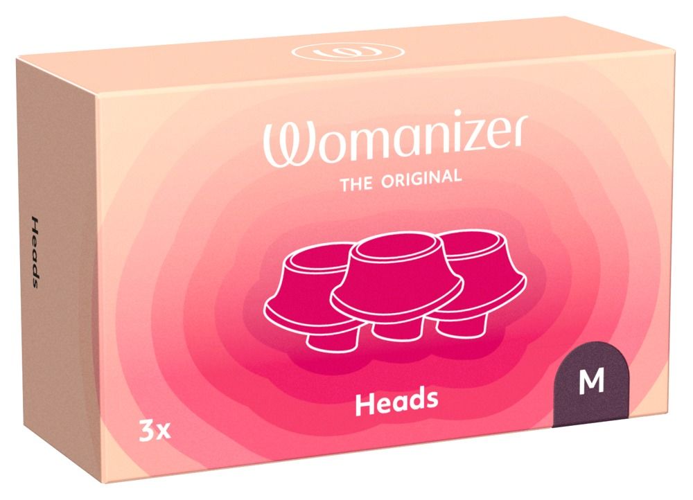 Verpackung für Womanizer W-Heads Ersatzkappen, Größe M, 3 Stück.