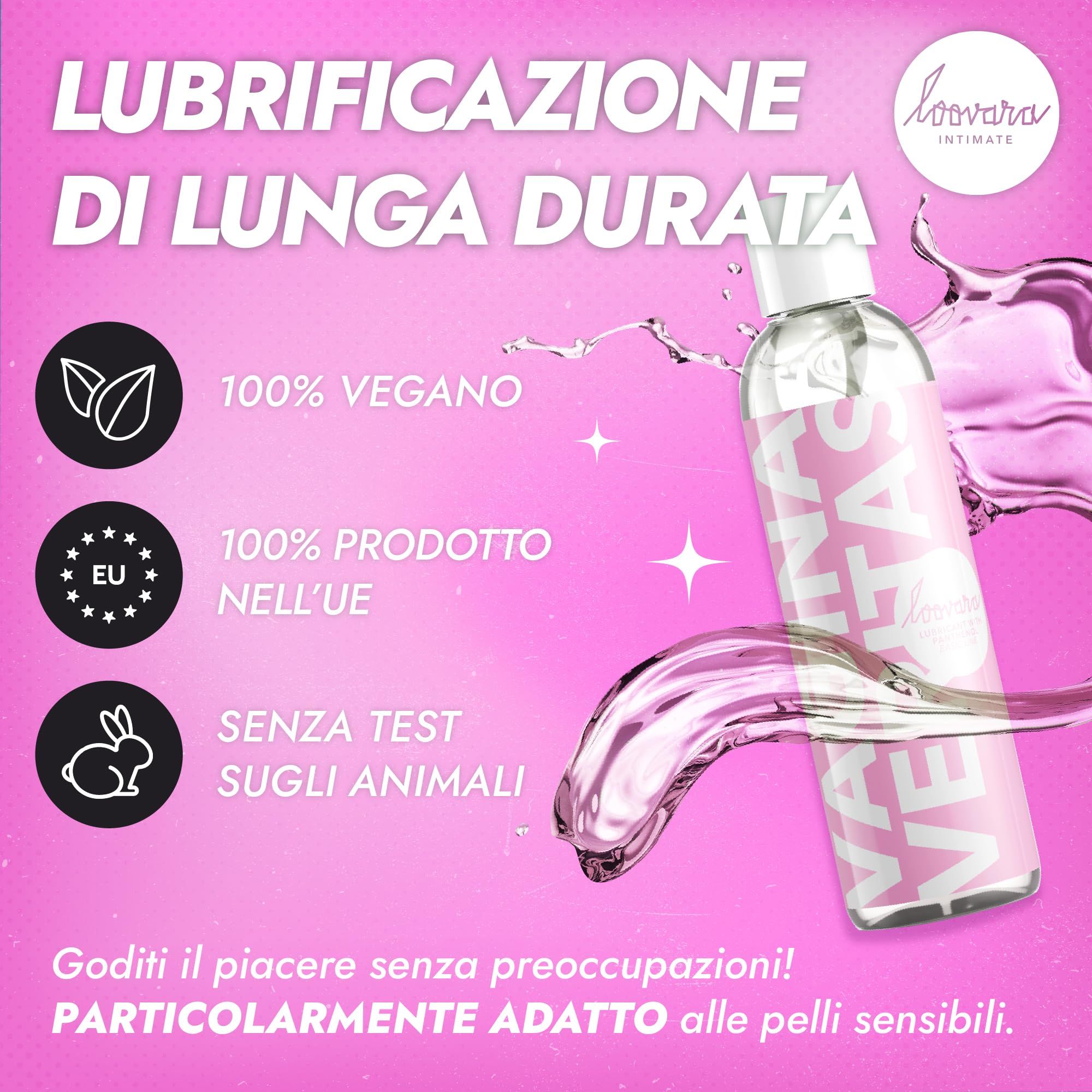 Loovara Vagina Veritas Gleitmittel. Vegan, EU-Produkt, tierversuchsfrei. Für langanhaltende Gleitfähigkeit.